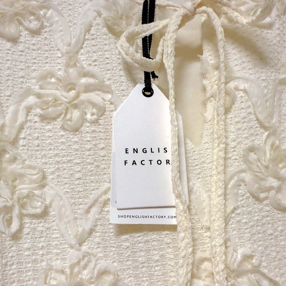 NWT | English Factory x Anthropologie Ivory Ribbon Summer Pull on Dress | L - Picture 8 of 9